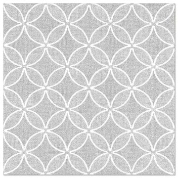 Servietten "ROYAL Collection" 1/4-Falz 40 x 40 cm grau "Circle Flowers"