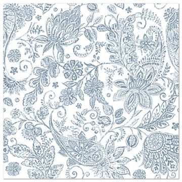 Servietten, blau, "ROYAL Collection", 1/4-Falz, 40 x 40 cm, "Paisley"
