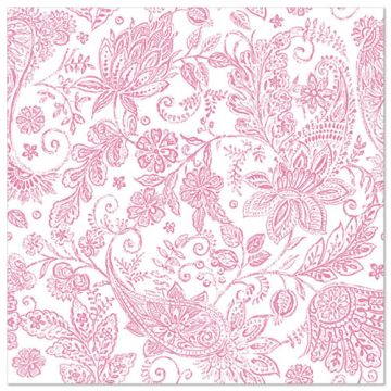 Servietten, fuchsia, "ROYAL Collection", 1/4-Falz, 40 x 40 cm, "Paisley"