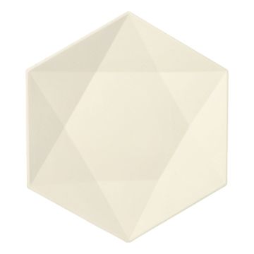 Teller aus Zuckerrohr "pure" 6-eckig 26 x 23 cm weiss "Diamond"