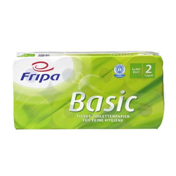 Toilettenpapier 2-lagig, "Basic" weiss, 400 Blatt pro Rolle