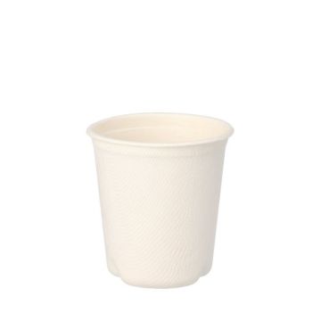 Zuckerrohr Becher für Heißgetränke, "pure" 0,1 l Ø 6,3 cm · 6,5 cm weiss