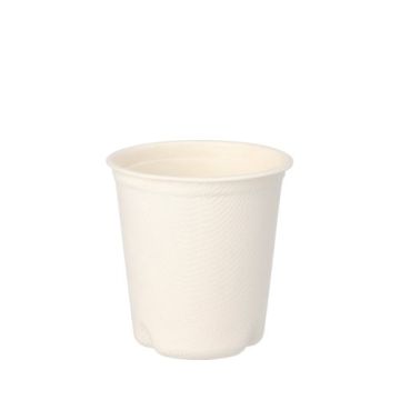 Zuckerrohr Becher für Heißgetränke, "pure" 0,1 l Ø 6,3 cm · 6,5 cm weiss 