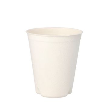 Zuckerrohr Becher für Heißgetränke,  "pure" 0,3 l Ø 9 cm · 10 cm weiss 