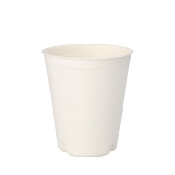 Zuckerrohr Becher für Heißgetränke, "pure" 0,3 l Ø 9 cm · 10 cm weiss