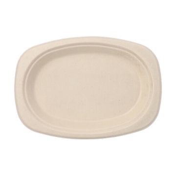 Zuckerrohr Teller oval "pure" 23 x 16 cm natur